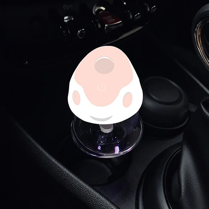 Pink Стильный автомобильный диффузный увлажнитель воздуха воздухоочиститель с ароматерапией+ Диффузор эфирного масла тумана, распылитель для автомобиля - Название цвета: Pink