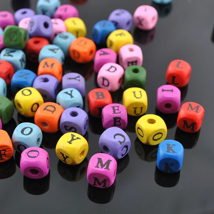100 шт. натуральные Смешанные зеркальные буквы|wood pcs|beads woodalphabet letter wood |