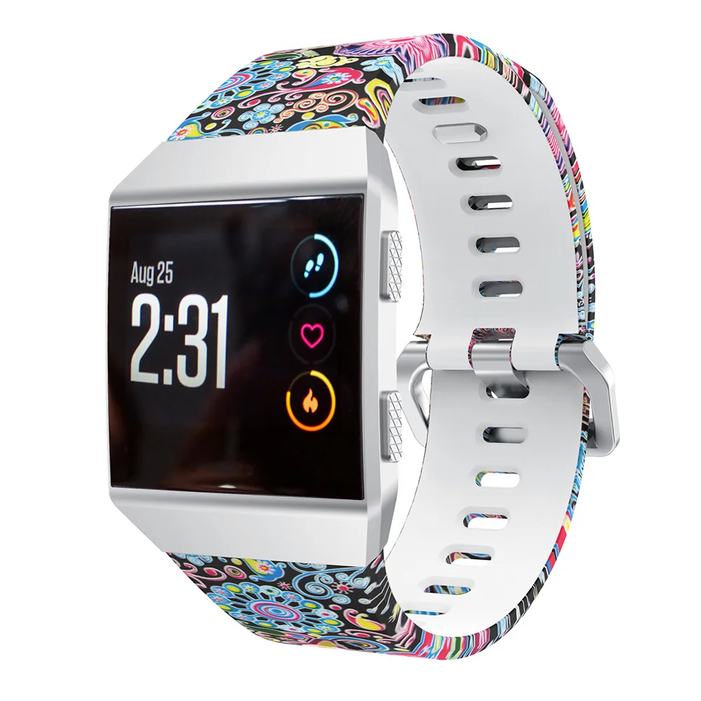 Силиконовый ремешок для Fitbit Ionic smartwatch спортивный Модный узор наручный ремешок фитнес Замена для Смарт Браслет умный браслет