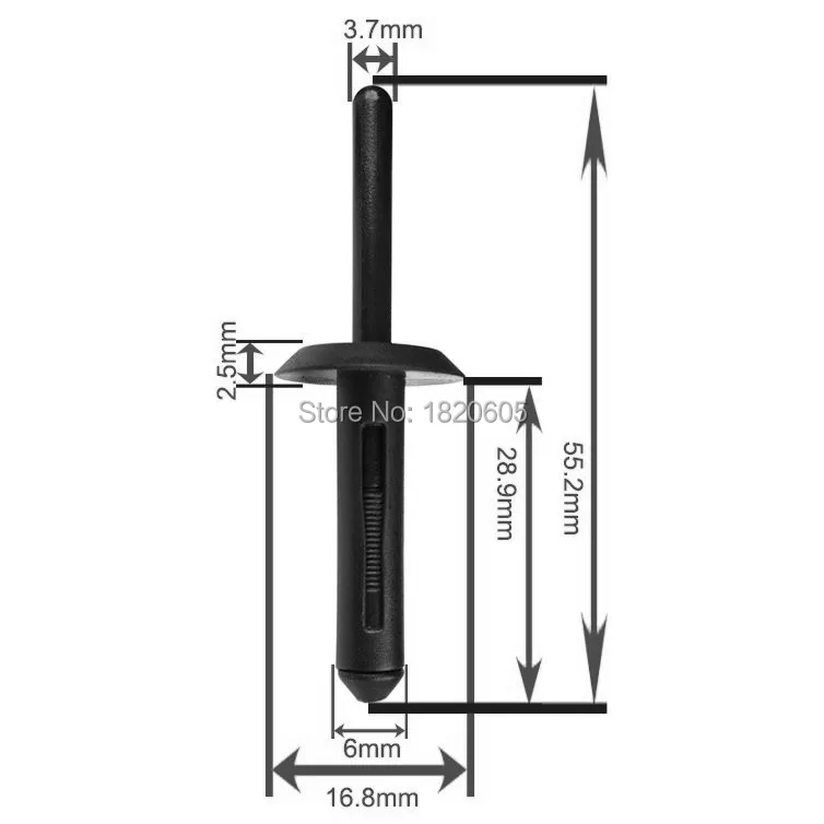

100Pcs Nylon Blind Rivet Bumper Fender Liner Clip For G M For AMC For Ford Chrysler 14063981 6500911 N803043-S