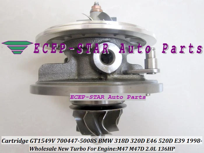 Turbo CHRA Cartridge GT1549V 700447-5008S 700447 700447-5007S Turbocharger For BMW 318D 320D E46 520D E39 98 M47 M47D 2.0L 136HP |