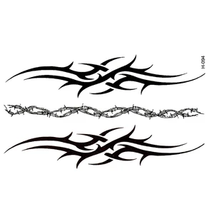 Тату в виде браслета черные водостойкие Временные татуировки для мужчин, Обложка, имитация тотема, наклейки, оптовая продажа