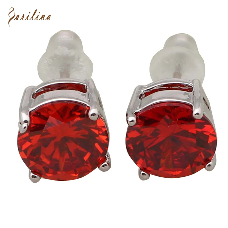 Модные посеребренные женские серьги с цирконом гранатового цвета E347|earrings fish|earrings