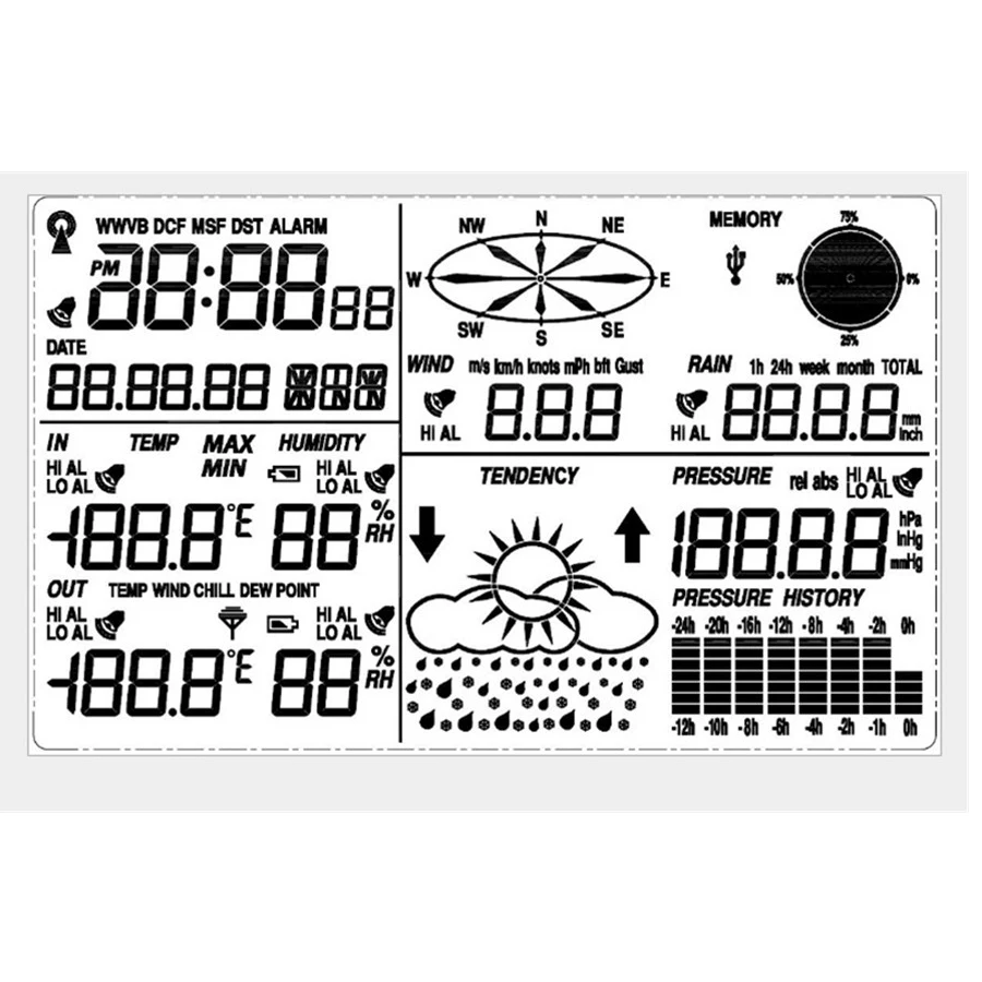 WS1041 Профессиональный Погодная станция термометр Влажность дождь давление