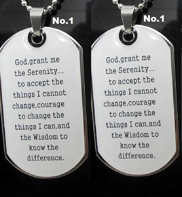 Serenity Prayer Из нержавеющей стали английские слова Серенити и лорда молитвенный кулон ожерелья с цепочками бренд - Окраска металла: Serenity Prayer