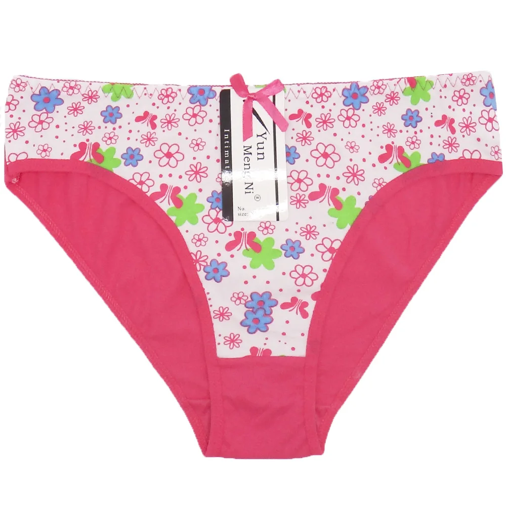 12 шт./партия женское нижнее белье хлопковый с низкой талией цветочный принт