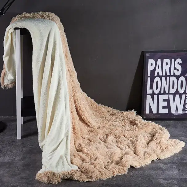 Одеяло из искусственного меха флисовое мягкое теплое покрывало для кровати