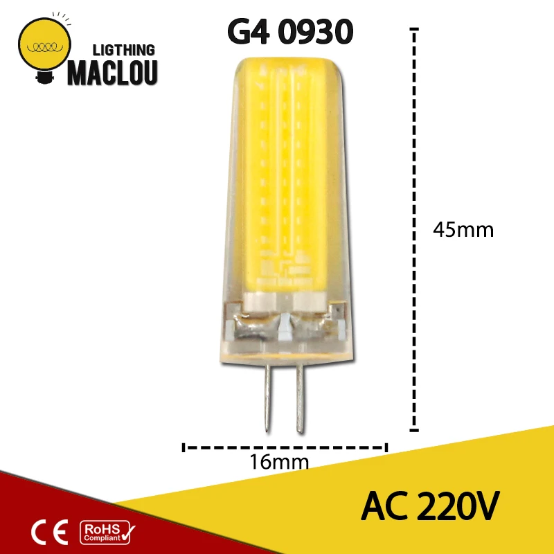 Светодиодный G4 COB G9 220V светильник E14 Лампа энергосберегающая лампа Ampoule