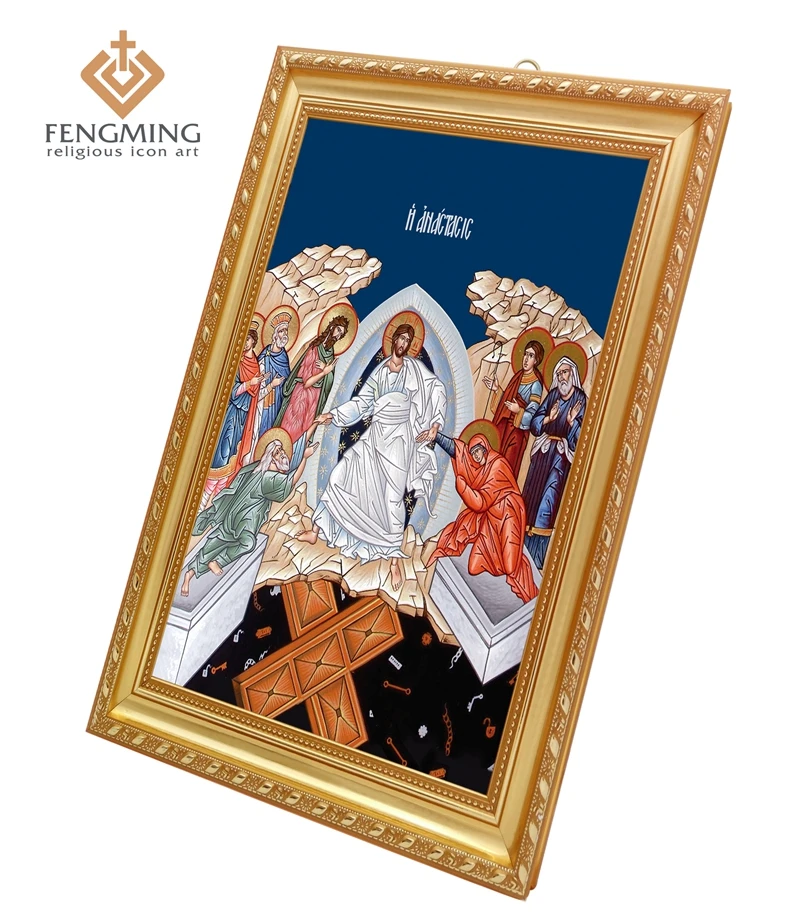 Русская Классическая религиозная икона в пластиковой фоторамке высокое