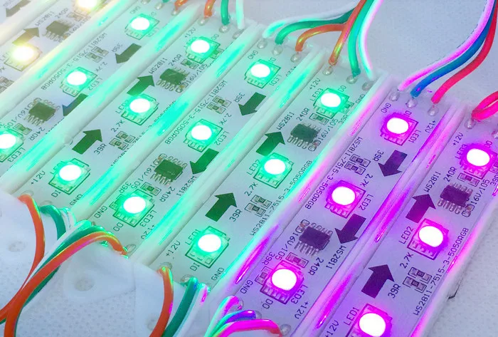 

LED String WS2811 DMX 3LED DC12V LED Garden Light SMD5050 RGB Waterproof LED Pixel Digital Module String Light 100PCS