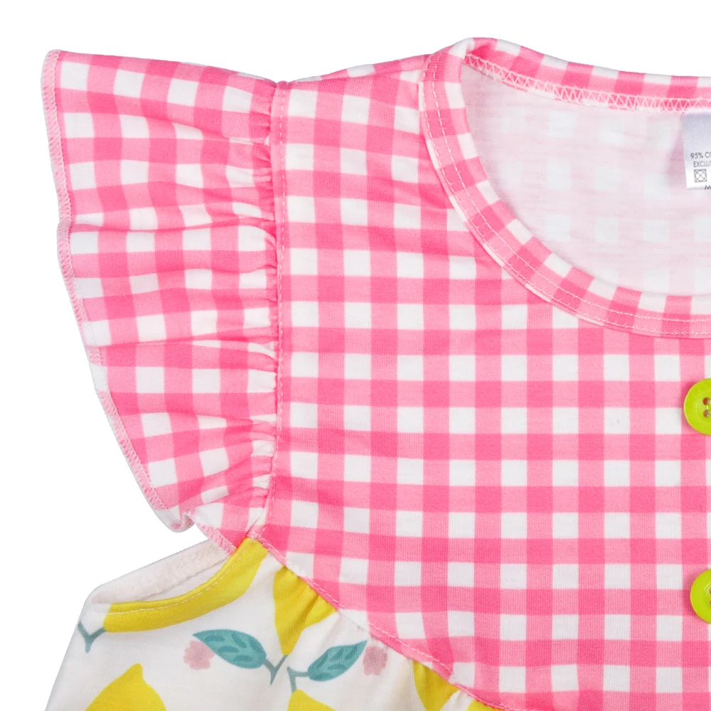 2019 Summer Cotton Dress For Kids Girl Sleeveless Child Lemon Princess Clothes LYQ903-669-HY | Детская одежда и обувь
