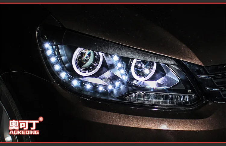 AKD автомобильный Стайлинг для VW Touran фары 2010- Touran светодиодный фары DRL Биксеноновые линзы Высокий Низкий луч парковка противотуманные фары