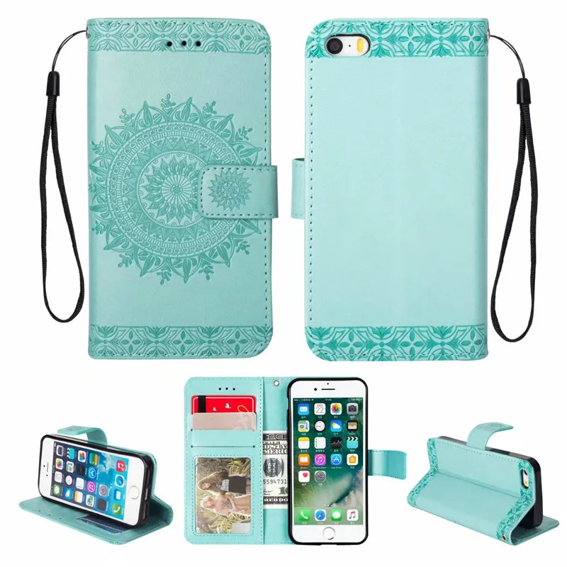 mint green Чехол-подставка из искусственной кожи для Iphone X, XR, XS, Max, 8, 7, 6, 6S Plus, 5S, 5, роскошный силиконовый чехол-книжка с отделением для карт - Цвет: mint green