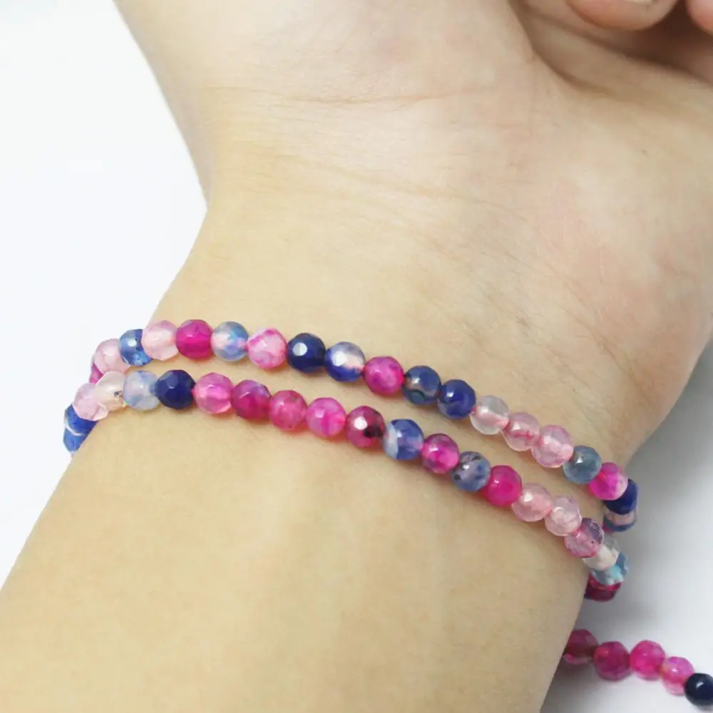 Бусины разделители из натурального окрашенного драгоценного камня 4 мм 95