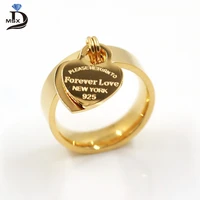 size 6 10 female love pendant ring stainless steel gold plating charm double hearts rings for women luxury girl jewelry