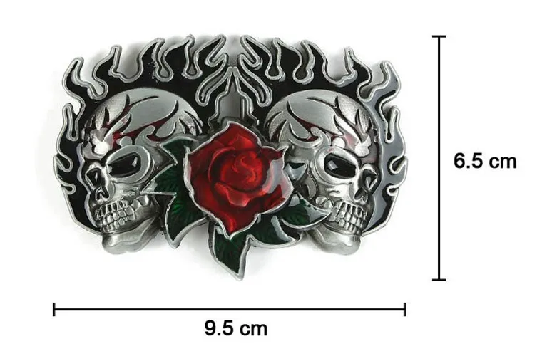9.5*6.5 см Личность Модные мужские Запад ковбои нерегулярные rd пламя череп сплава
