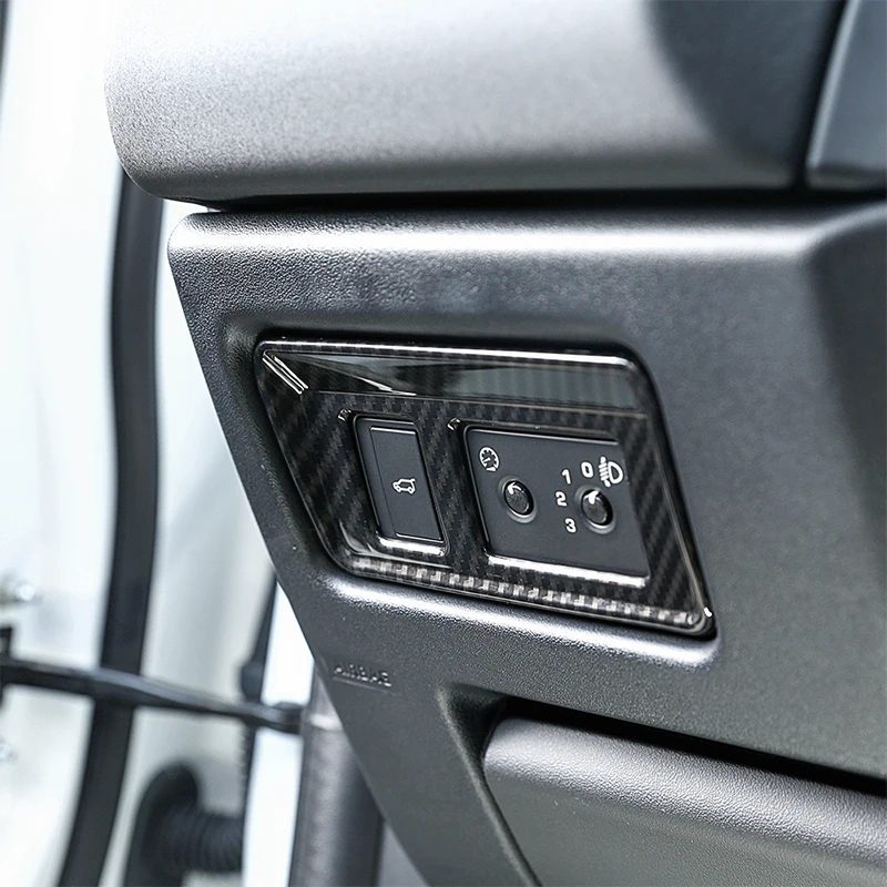 

1 Pcs For Land Rover Discovery Sport 2015 2016 2017 2018 Carbon Fiber Style ABS Plastic Inner Tail Door Switch Frame Cover Trim