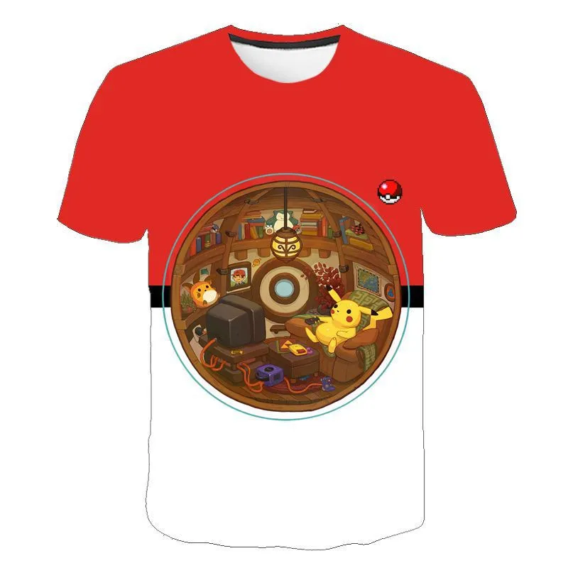 New Movie Detective Pokemon Pikachu T shirt 3D Printed Children T-shirts Summer Tshirts Fashion Anime Cartoon Kids Clothes
