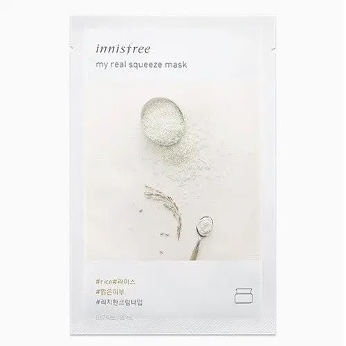 Rice Корейская косметика My Real Squeeze Mask 1 шт. увлажняющий лист маска уход за кожей растительная маска для лица Отбеливающее масло для кожи маска - Цвет: Rice