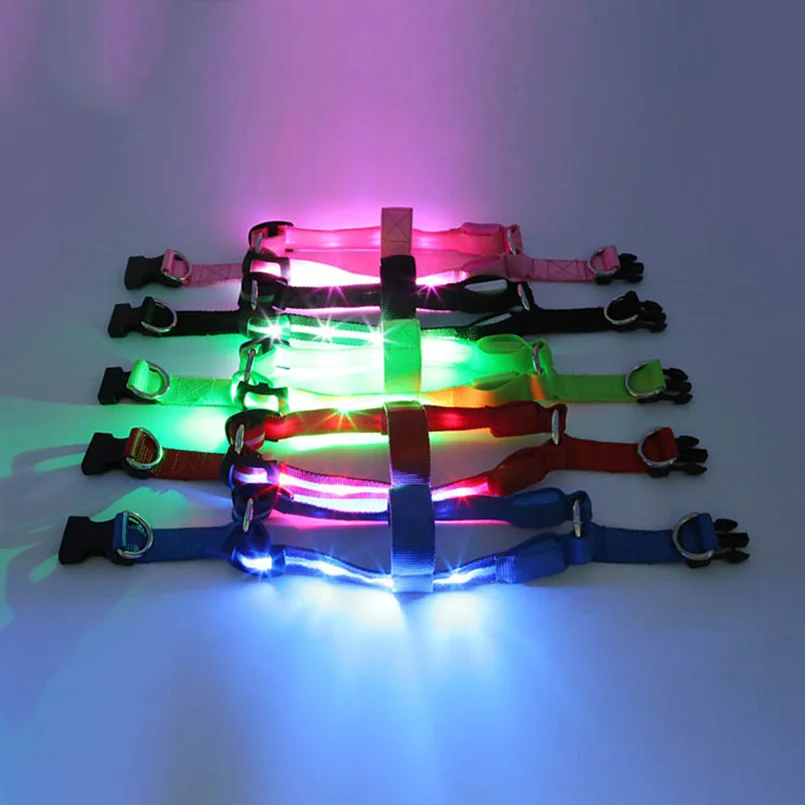 LED Flashing Light Harness for Large Dog Nylon Vest Product Leash Rope Belt Collar Safety Pet Supplies | Дом и сад