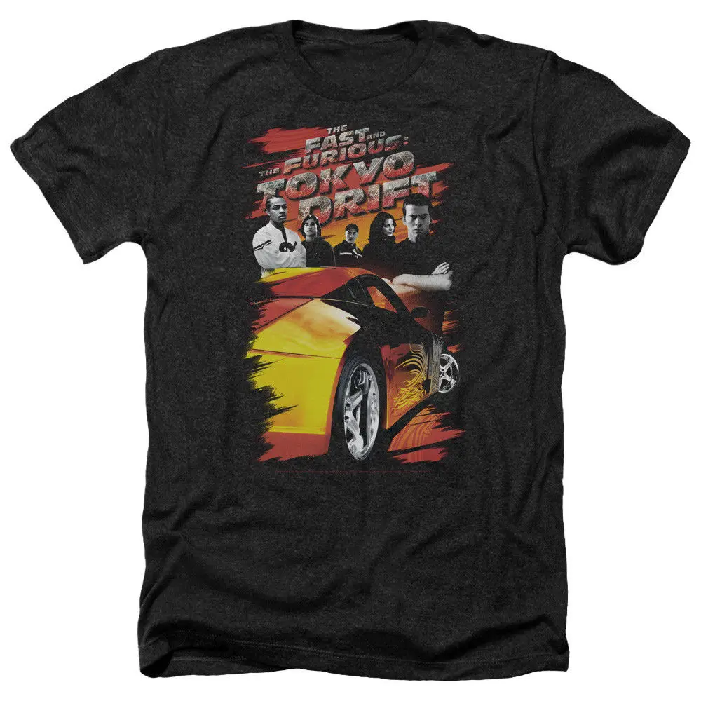 Скоростной Furious Tokyo Drift Movie Poster DRIFTING CREW Heather футболка всех размеров|Мужские