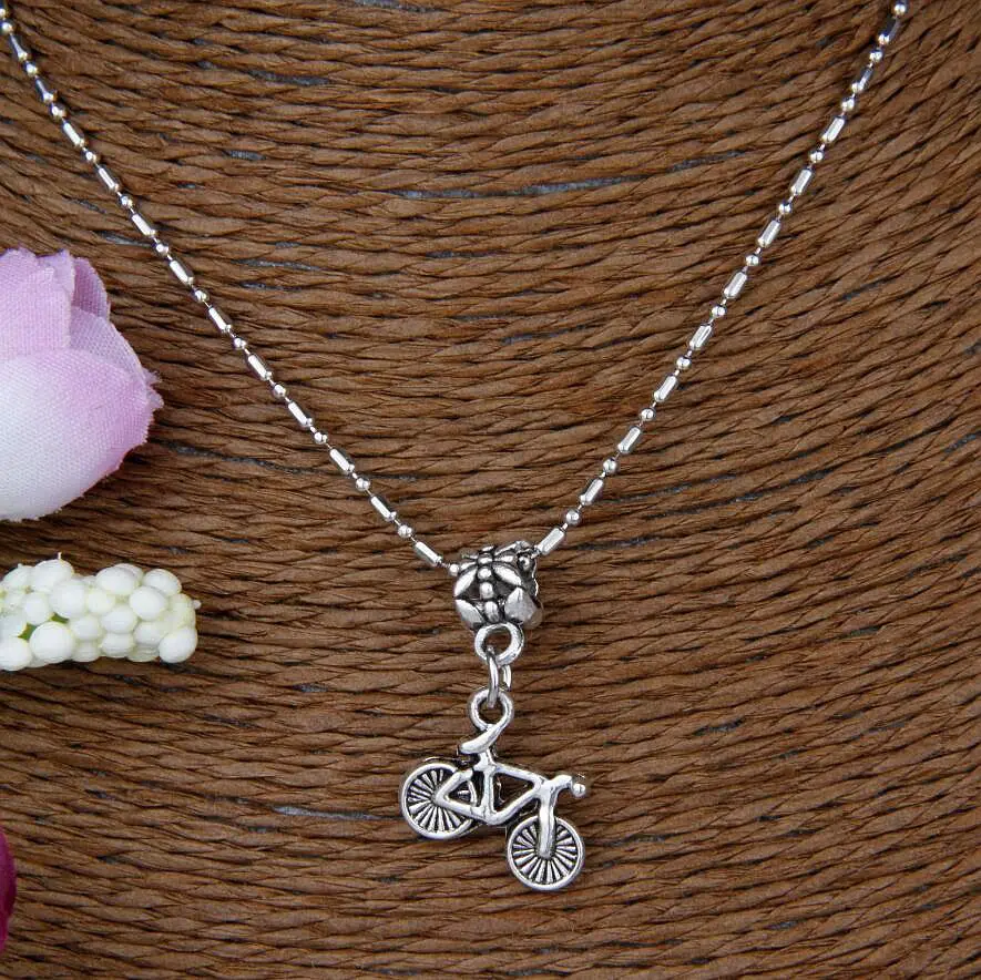 10 шт. античный серебряный шарм с изображением велосипеда амулет подвески