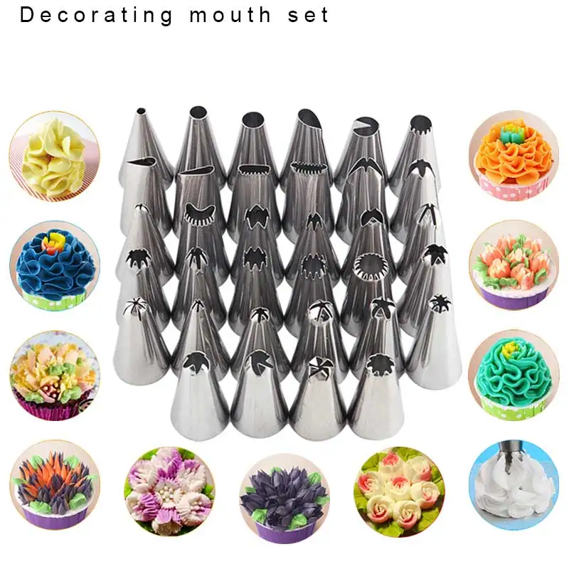 

35PCS Stainless Steel Icing Piping Nozzles Cake Decorating Pastry Tips Set