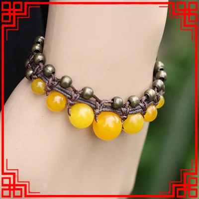 4 вида цветов оригинальный дизайн Халцедон Браслет Женский этнический браслет