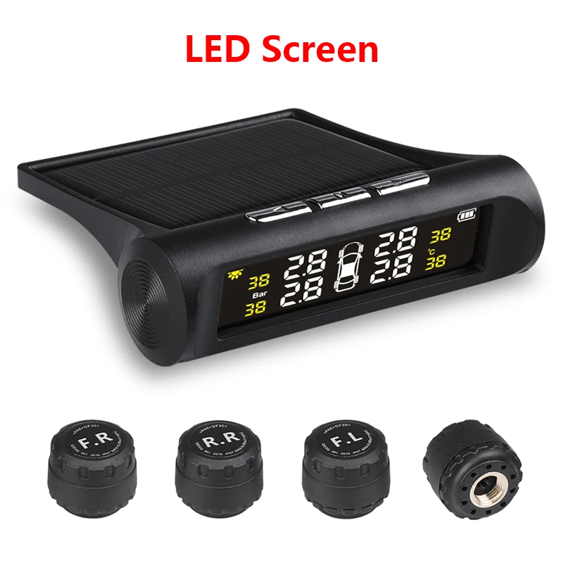LED Screen Jansite умный автомобиль TPMS система контроля давления в шинах режим обновления дисплей Солнечная энергия+ usb зарядка мониторинг в реальном времени - Тип: LED Screen