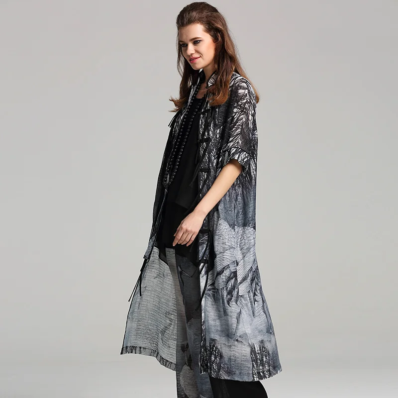 Контур Для женщин чернилами блузки рубашки Винтаж плюс Размеры Половина рукава