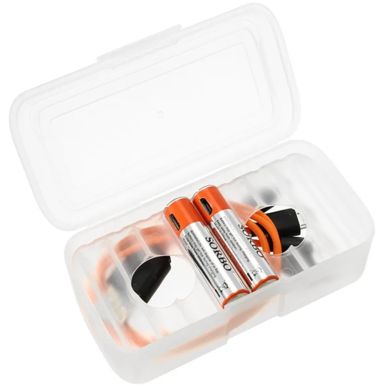 2 шт. SORBO 1 5 V 400mAh перезаряжаемая батарея AAA с 4 в зарядным кабелем для