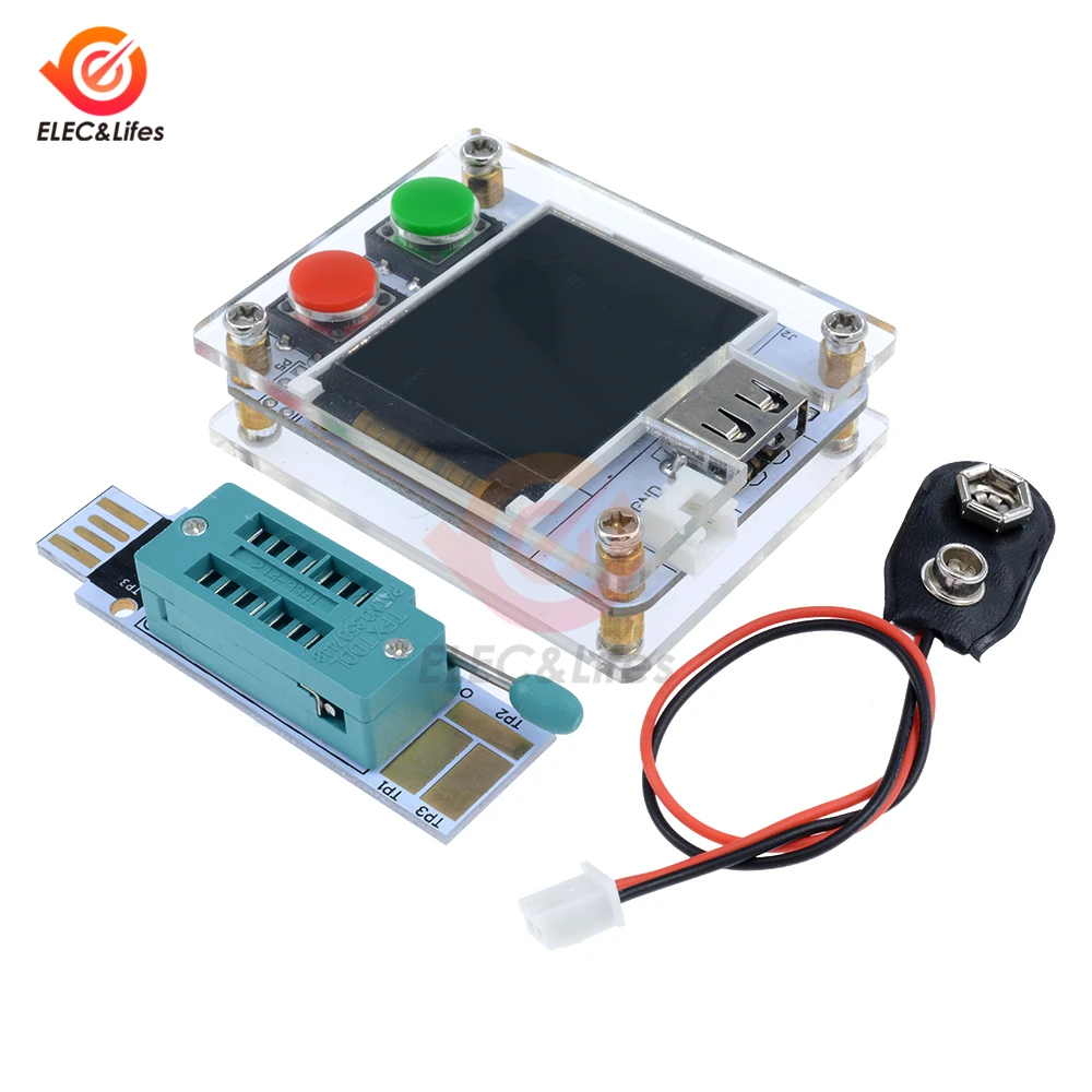 ATmega328 MK-328P 1," ЖК-цифровой Транзистор тестер 128X160 8 МГц кварцевый генератор Триод сопротивление емкости ESR метр