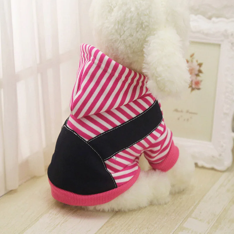 Hot fashion winter dog coat hoodie warm pet dress small sweater striped large size clothing XS 5XL|winter coat|pet coatdog |