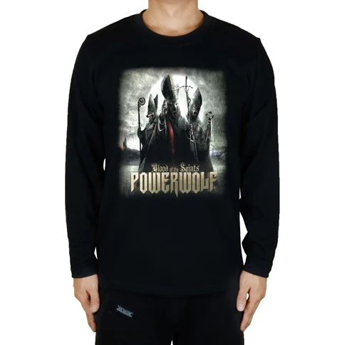 4 дизайна хлопковая футболка с длинным рукавом рокер 3D Powerwolf Rock