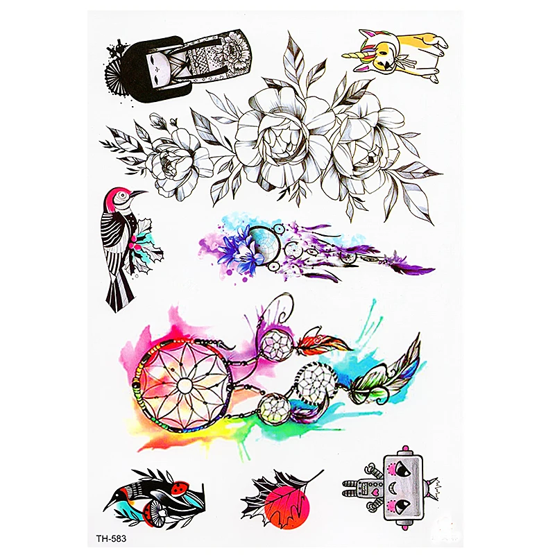 

1 Sheet Waterproof Temporary Tattoo Sticker for Beauty Body Makeup Art Women Rose Flower Water Transfer Decal Tattoo