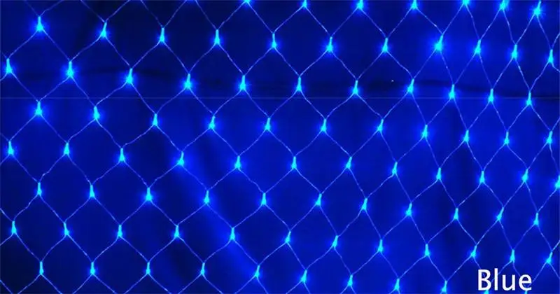 Blue 1,5X1,5 м 96LED строки открытый Рождественский декоративные свадебные Сетка Строка Фея Шторы гирлянды полосы праздник света - Испускаемый цвет: Blue