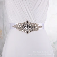 crystal wedding dress sash handmade rhinestone bridal waist belt satin ribbon 9cm23cm