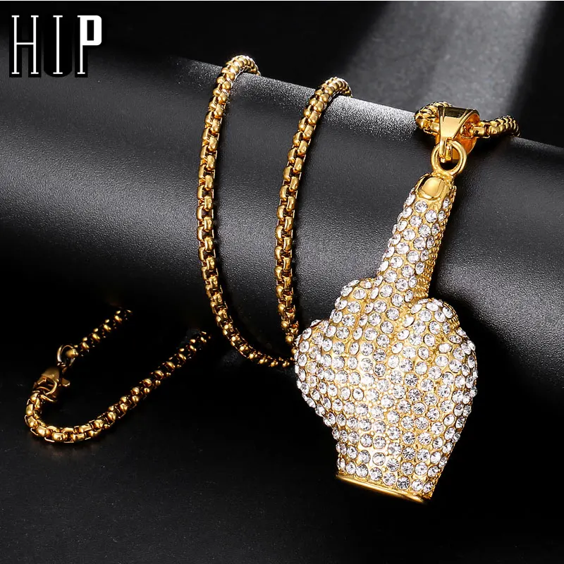 Хип хоп полный горный хрусталь Iced Out Bling золото цвет нержавеющая сталь большой