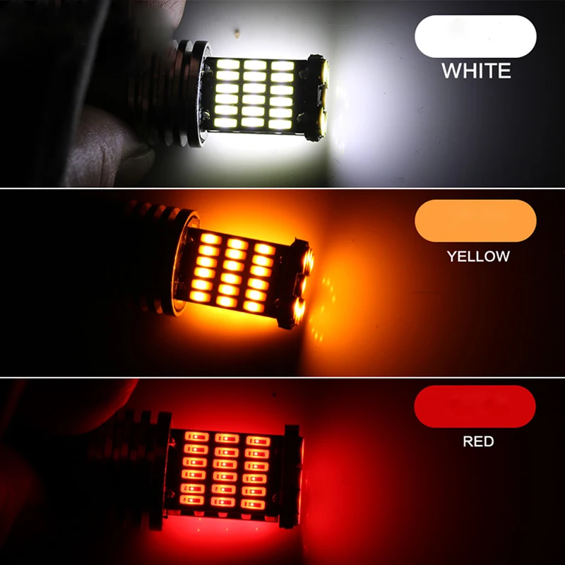 100 шт. 1156 BA15S P21W W16W T20 45SMD 4014 LED CANBUS без ошибок Автомобильная Хвостовая лампочка стоп