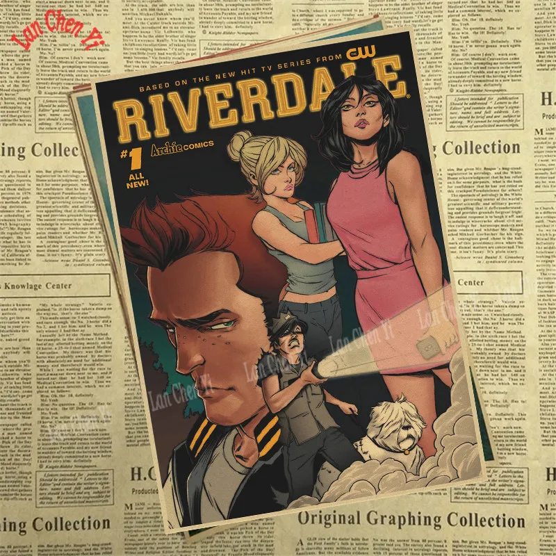 Винтажный постер Riverdale из крафт бумаги винтажный настенные наклейки для гостиной