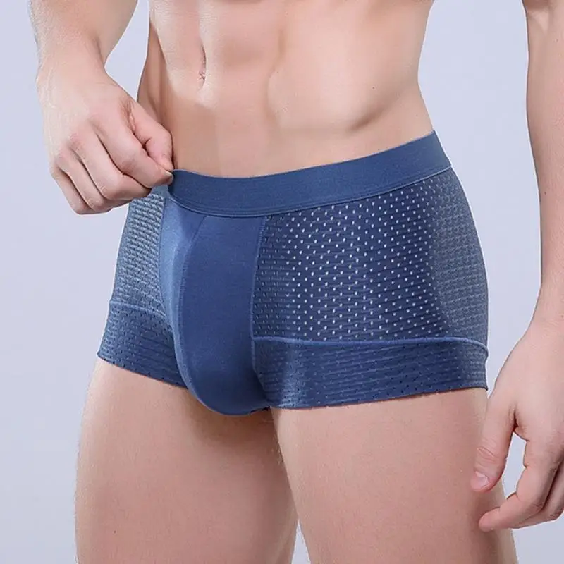Дышащие сетчатые мужские боксеры шорты большого размера мужское нижнее белье