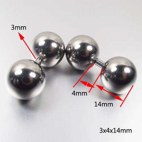 3x4x14mm 1 шт., короткая штанга, прямые кольца со штангой, изогнутый пирсинг для бровей, пирсинг для ушей, PA, ниппель, вагинальное кольцо, серия колец, бар, ювелирные изделия для тела - Окраска металла: 3x4x14mm