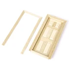 Кукольный домик, миниатюрная мебель, деревянная сказочная Передняя 6 Панельная дверь 112, деревянный цвет