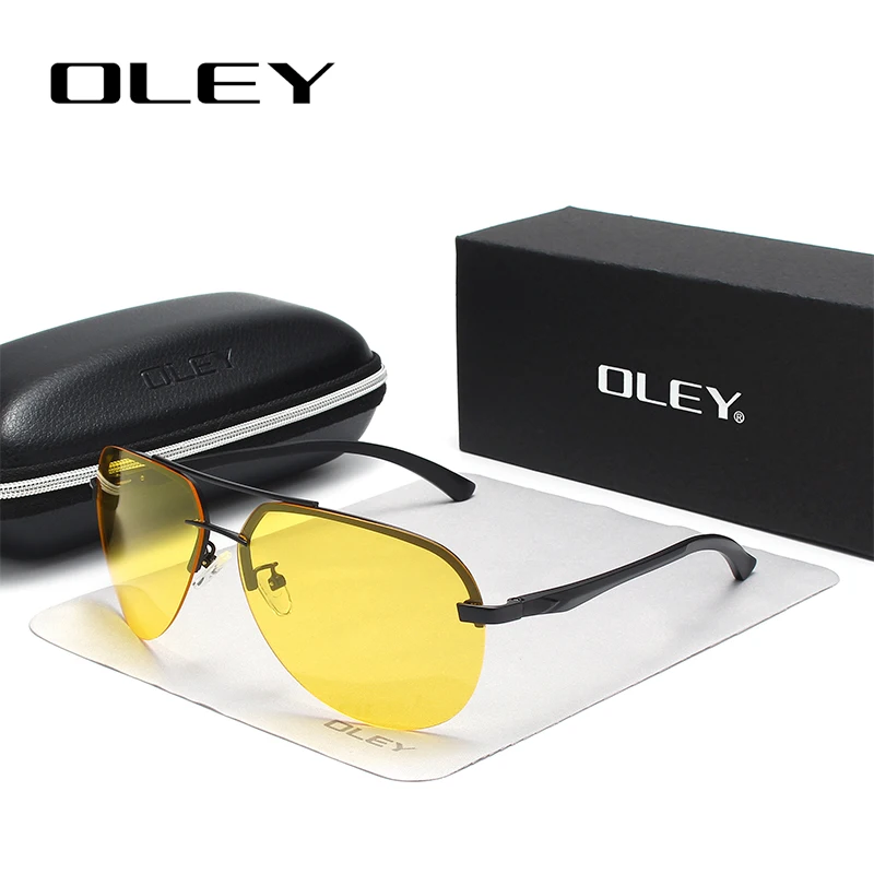 

OLEY Yellow Polarized Sunglasses Men night vision glasses Brand Designer women spectacles car drivers Aviation goggles for man