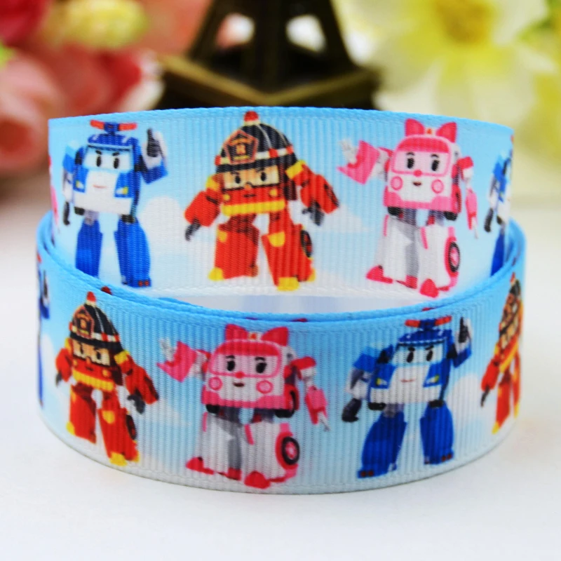 22 мм 25 38 75 Poli мультфильм печатных Grosgrain Ленточные швейные принадлежности с бантом