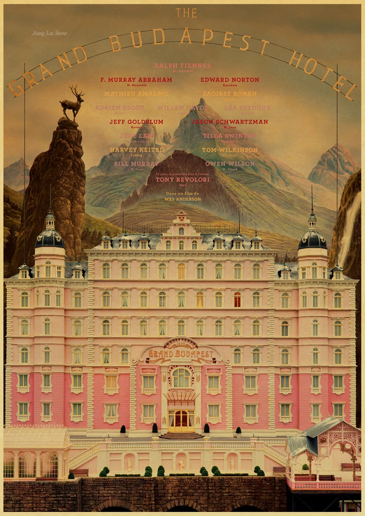 Классический фильм Wes Anderson фильм Grand Budapest отель ретро постер винтажный настенный Декор для дома Бар Кафе детская комната - Цвет: H113