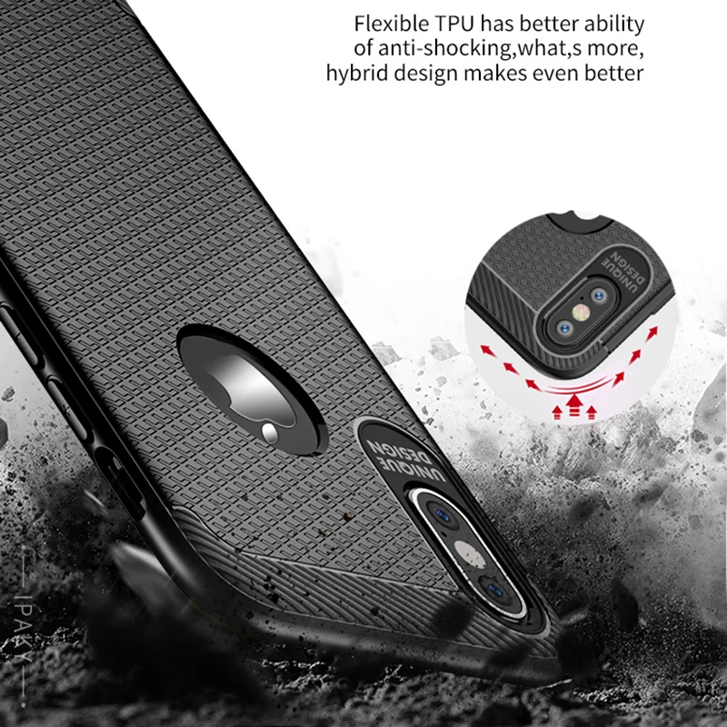 IPAKY для Apple iPhone х чехол Бизнес Силиконовые Мягкая обложка 7 P 3D Нескользящая