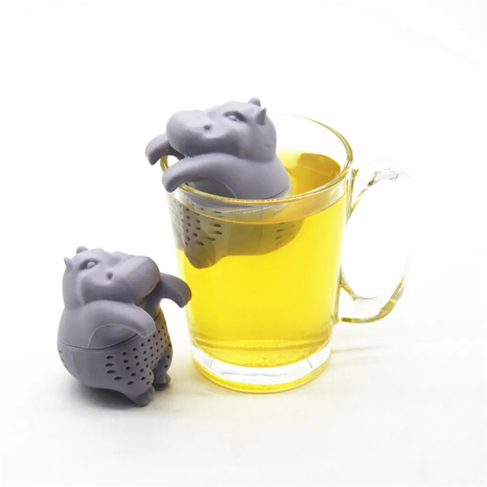 

1Pc Hippo Shaped Tea Infuser Silicone Reusable Tea Strainer Coffee Herb Filter Empty Tea Bags Loose Leaf Diffuser Accessories