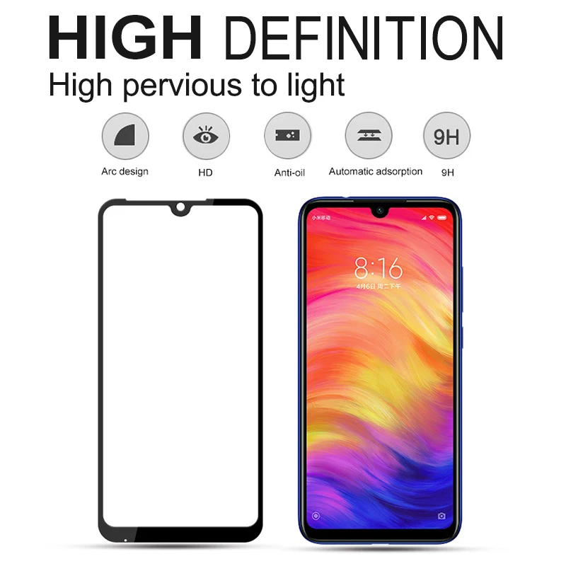 Закаленное стекло 2 шт./лот для xiaomi redmi note 7 с полным покрытием 6 6a pro 6pro пленка
