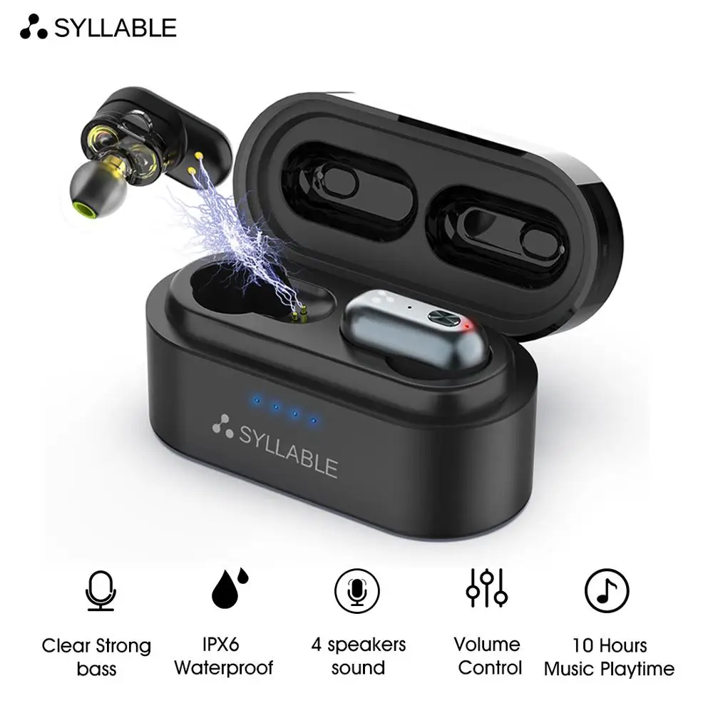  Original SYLLABLE S101 bluetooth V5.0 bass earphones wireless headset noise reduction SYLLABLE S101 Volume control earbuds 